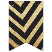 モダンな金ゴールドのグリッターの写真及びハッピーバースデーの旗 バンティングフラッグ (第1の旗)