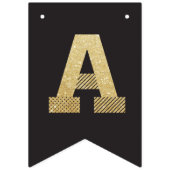 モダンな金ゴールドのグリッターの写真及びハッピーバースデーの旗 バンティングフラッグ (第3の旗)