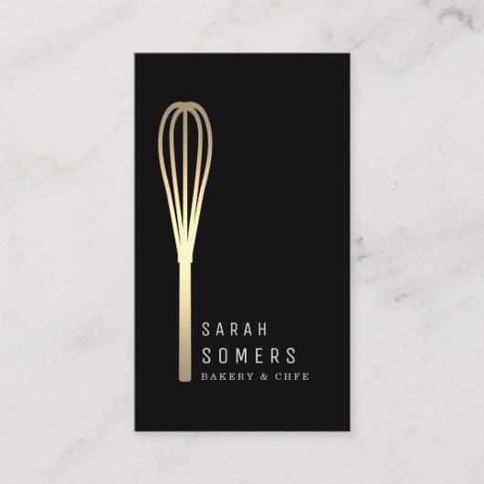 モダンな金ゴールドのグリッターはベーカリーを払います 名刺 (正面)