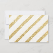 モダンな金ゴールドのストライブ柄名誉のある私の女中です 招待状 (裏面)
