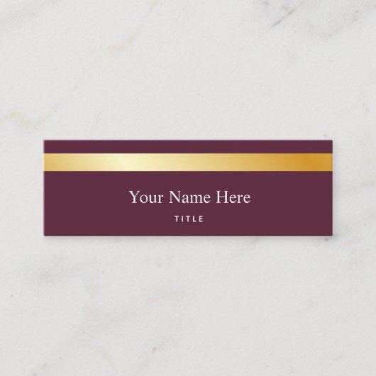 モダンな金ゴールドのストライプのでスタイリッシュな小型名刺 スキニー名刺 (正面)
