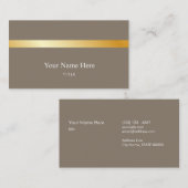 モダンな金ゴールドのストライプのでスタイリッシュな暗灰色の名刺 名刺 (正面/裏面)