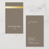 モダンな金ゴールドのストライプのでスタイリッシュな縦の名刺 名刺 (正面/裏面)