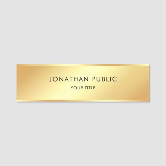 モダンな金ゴールドのテンプレートの専門のエレガントなトレンディー 名札 (正面)