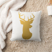 モダンな金ゴールドのトナカイの休日 クッション (ブランケット)