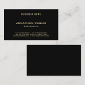 モダンな金ゴールドのフォントの文字のシックでエレガントで黒く明白な上 名刺 (正面/裏面)