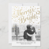 モダンな金ゴールドのメリーで明るくカスタムな写真カード シーズンカード (正面)