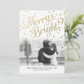 モダンな金ゴールドのメリーで明るくカスタムな写真カード シーズンカード (スタンド正面)