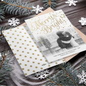 モダンな金ゴールドのメリーで明るくカスタムな写真カード シーズンカード