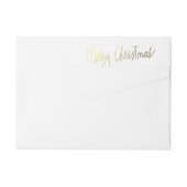 モダンな金ゴールドのメリークリスマスの手書きの原稿 ラップアラウンドラベル (裏面)