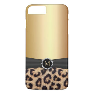 モダンな金ゴールドのモノグラムのヒョウ iPhone 8 PLUS/7 PLUSケース