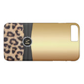 モダンな金ゴールドのモノグラムのヒョウ Case-Mate iPhoneケース (裏面(横))
