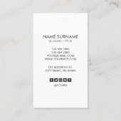 モダンな金ゴールドの円のティール（緑がかった色）の縦の名刺 名刺 (裏面)