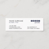 モダンな金ゴールドの円のMidnightBlueの小型名刺 スキニー名刺 (裏面)