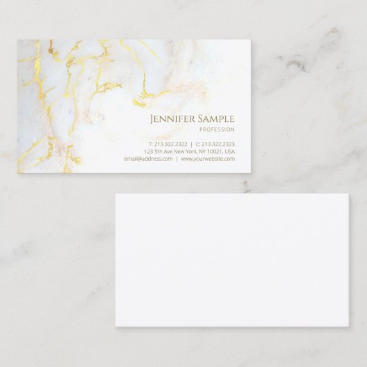 モダンな金ゴールドの大理石のエレガントな専門のテンプレート 名刺 (正面/裏面)