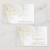 モダンな金ゴールドの大理石の平野のエレガントな金トレンディー 名刺 (正面/裏面)