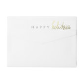 モダンな金ゴールドの幸せな休日の手書きの原稿 ラップアラウンドラベル (裏面)