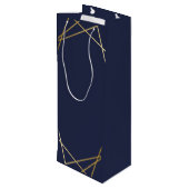 モダンな金ゴールドの幾何学的な昇進のマーケティング ワインギフトバッグ (裏面アングル)