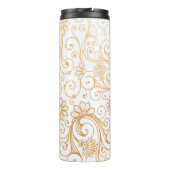 モダンな金ゴールドの渦巻のモノグラム タンブラー (裏面)