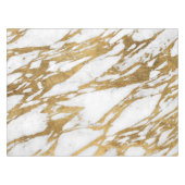 モダンな金ゴールドの白い大理石の石造りのシックなパターン テーブルクロス (正面(横))