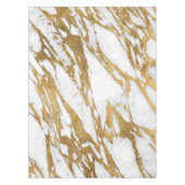 モダンな金ゴールドの白い大理石の石造りのシックなパターン テーブルクロス (正面)