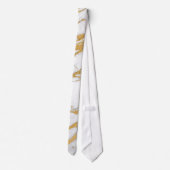 モダンな金ゴールドの白い大理石の石造りのシックなパターン ネクタイ (裏面)