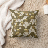 モダンな金ゴールドの白くフェイクな金属の三角形 クッション (ブランケット)