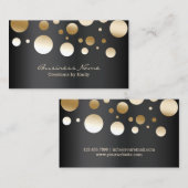 モダンな金ゴールドの紙吹雪はジュエリーに点を打ちます 名刺 (正面/裏面)