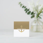 モダンな金ゴールドの航海のないかり スクエア名刺 (スタンド正面)