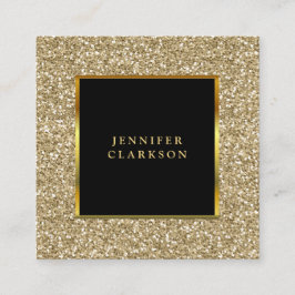 モダンな金ゴールドの金グリッターのスタイリッシュなプロフェッショナル スクエア名刺