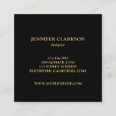 モダンな金ゴールドの金グリッターのスタイリッシュなプロフェッショナル スクエア名刺 (裏面)