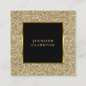 モダンな金ゴールドの金グリッターのスタイリッシュなプロフェッショナル スクエア名刺 (正面)