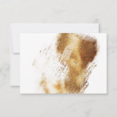 モダンな金ゴールドの青銅のティール（緑がかった色）の水彩画の洗浄RSVP 出欠カード (裏面)