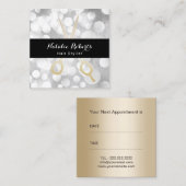 モダンな金ゴールドはヘアーサロンの銀のアポイントメントを切ります 予約カード (正面/裏面)
