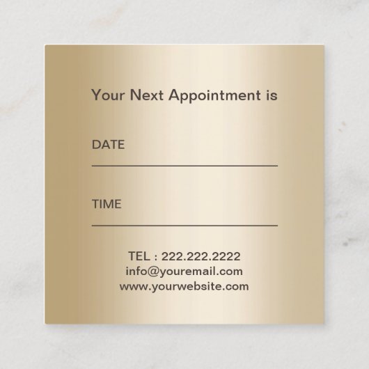 モダンな金ゴールドはヘアーサロンの銀のアポイントメントを切ります 予約カード (裏面)