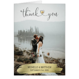 モダンな金ゴールドは結婚式のメッセージカード|の写真感謝していしています