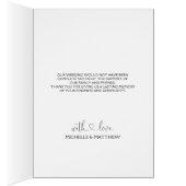 モダンな金ゴールドは結婚式のメッセージカード|の写真感謝していしています (内側 (右))