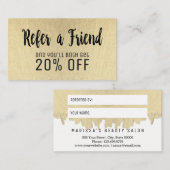 モダンな金ゴールドブラシストローク紹介カード 紹介カード (正面/裏面)