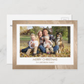 モダンな金ゴールドホイルのメリークリスマスの家族写真 シーズンポストカード (正面/裏面)