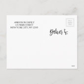 モダンな金ゴールドホイルのメリークリスマスの家族写真 シーズンポストカード (裏面)