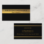 モダンな金ゴールドホイルの名刺の黒および金ゴールド 名刺 (正面/裏面)