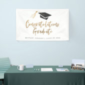 モダンな金ゴールドホイルの帽子のお祝いの卒業 横断幕 (トレードショー)