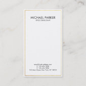 モダンな金ゴールドホイルの線画-濃紺の水彩画 名刺 (裏面)