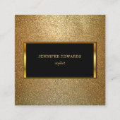 モダンな金ゴールド及び黒くスタイリッシュでシックなプロフェッショナル スクエア名刺 (正面)