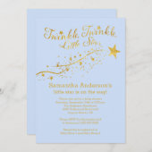 モダンな金ゴールド少し星の男の子のベビーシャワーの招待状 招待状 (正面/裏面)