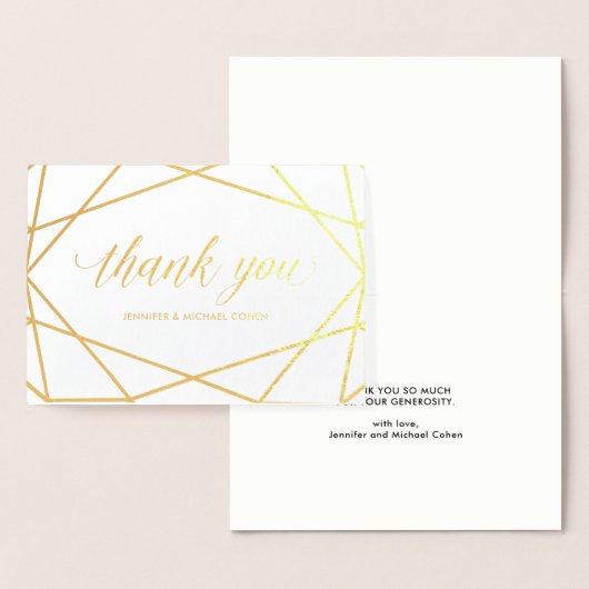 モダンな金ゴールド幾何学的な|は感謝していしています 箔カード (ディスプレー)