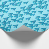 モダンな金属クリスマスツリー-スカイブルー ラッピングペーパー (角)