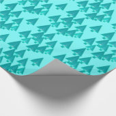 モダンな金属クリスマスツリー-ターコイズ ラッピングペーパー (角)