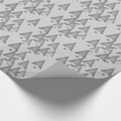 モダンな金属クリスマスツリー-銀製灰色 ラッピングペーパー (角)