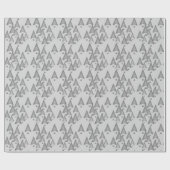 モダンな金属クリスマスツリー-銀製灰色 ラッピングペーパー (フラット)